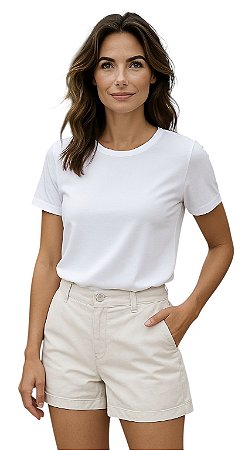 Shorts Cintura Alta Sarja