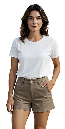 Shorts Cintura Alta Sarja