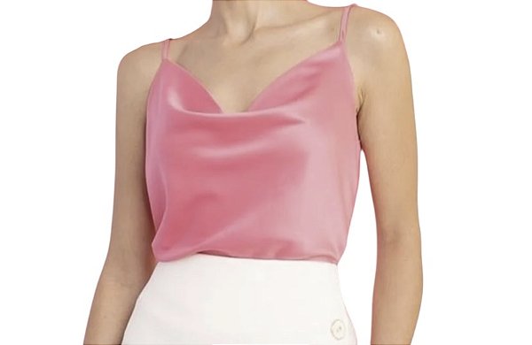 Blusa Alça Gola Degagê Crepe