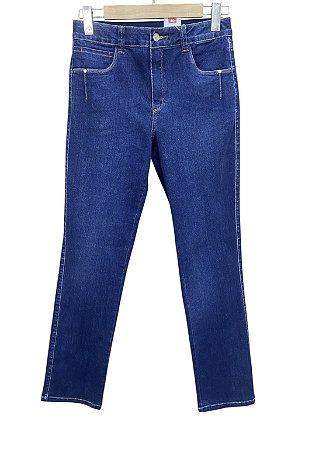 Calça Reta Cintura Alta Jeans