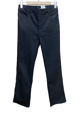 Calça Reta Cintura Alta Sarja