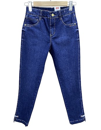Calça Capri Tornozelo Cintura Alta Jeans