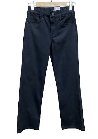 Calça Reta Cintura Alta Sarja