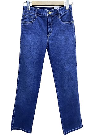 Calça Reta Cintura Alta Jeans
