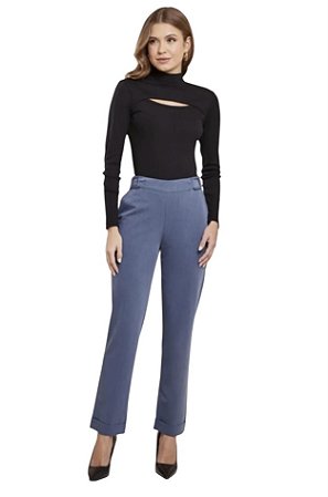 Calça Detalhe Cintura Crepe