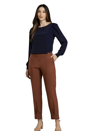 Calça Detalhe Barra Crepe