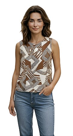 Blusa Regata Estampada Viscose