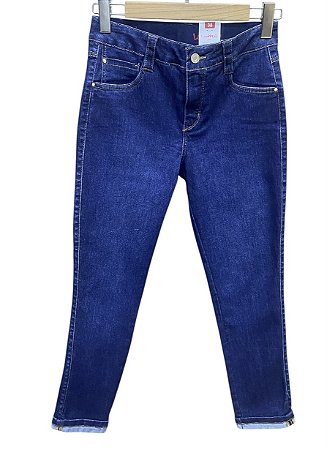 Calça Capri Tornozelo Cintura Alta Jeans