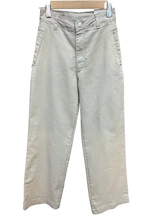 Calça Wide Leg Cintura Alta Sarja