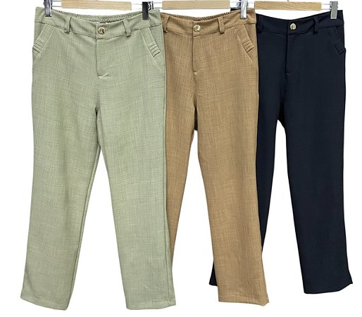 Calça Bolsos Viscolinho