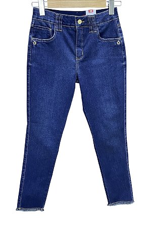 Calça Capri Tornozelo Cintura Alta Jeans