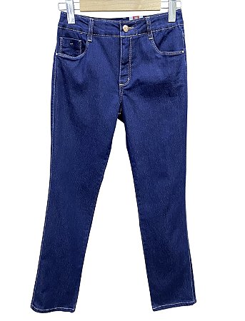 Calça Reta Cintura Alta Jeans
