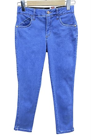 Calça Capri Tornozelo Cintura Alta Jeans