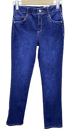 Calça Reta Cintura Alta Jeans