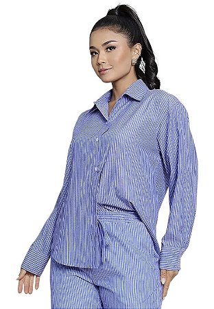 Camisa Manga Longa Listras Viscose