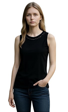 Blusa Regata Detalhe Colo Viscomalha