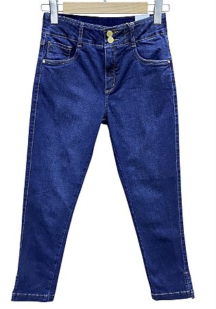 Calça Capri Tornozelo Cintura Alta Jeans