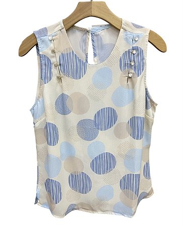 Blusa Regata Botões Viscose