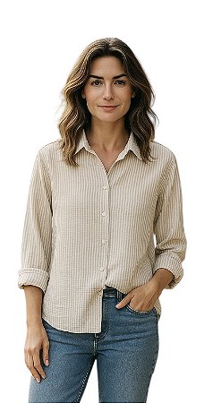 Camisa Manga 7/8 Viscolinho