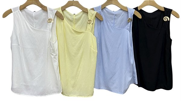 Blusa Regata Fivela Viscose