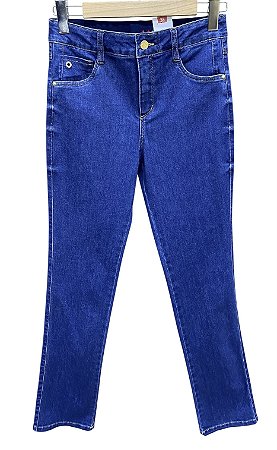 Calça Reta Cintura Alta Jeans