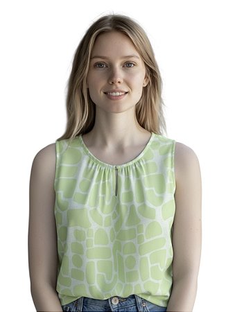 Blusa Regata Abertura Costas Viscose