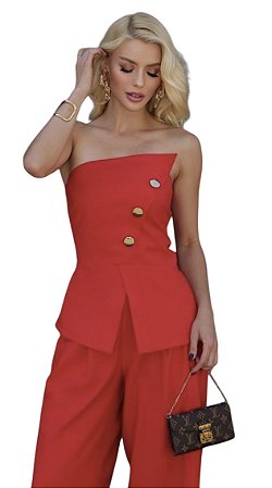 Blusa Tomara Que Caia Botões Alfaiataria