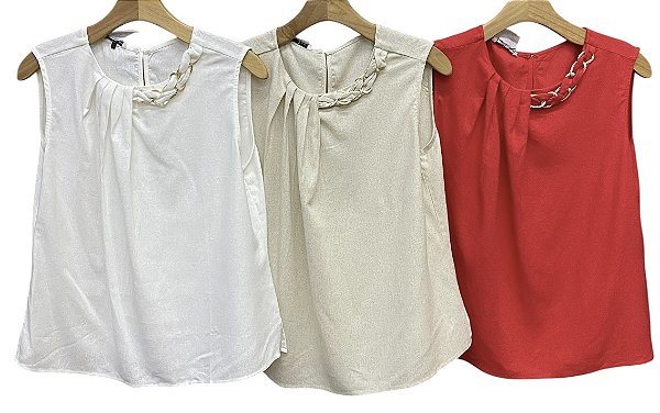 Blusa Regata Corrente Viscolinho