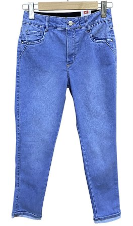 Calça Capri Tornozelo Cintura Alta Jeans
