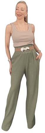 Calça Elástico Cintura Viscolinho