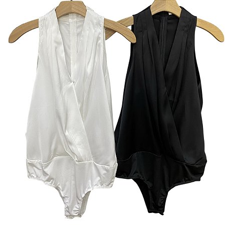 Body Regata Zíper Costas Viscose