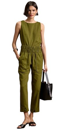 Calça Botão Barra Viscolinho