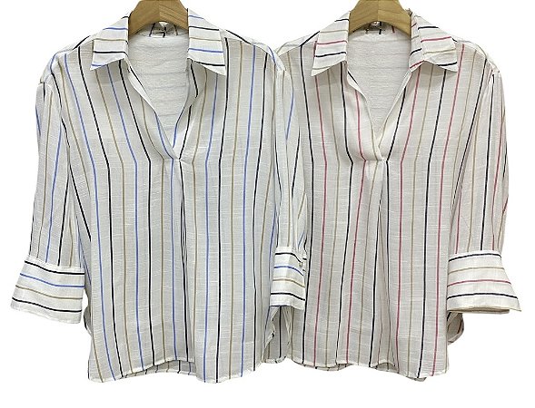 Camisa Listras Viscolinho