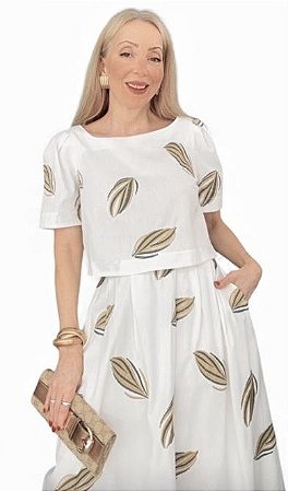 Blusa Manga Curta Viscolinho