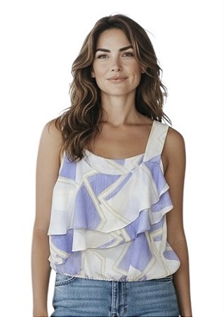 Blusa Alça Babados Crepe