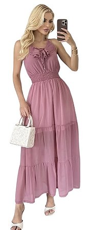 Vestido Longo Alça Viscose