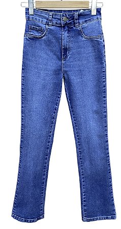 Calça Reta Cintura Alta Jeans