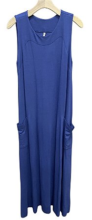 Vestido Regata Bolsos Frontal Malha