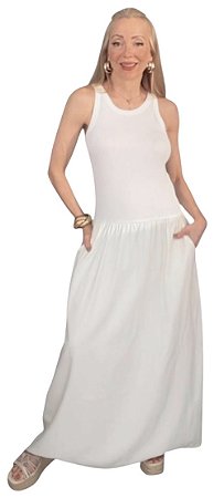 Vestido Regata Bolsos Viscose