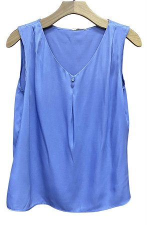 Blusa Regata Botões Frontal Crepe