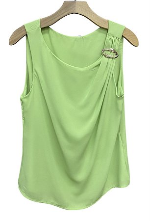 Blusa Regata Fivela Crepe