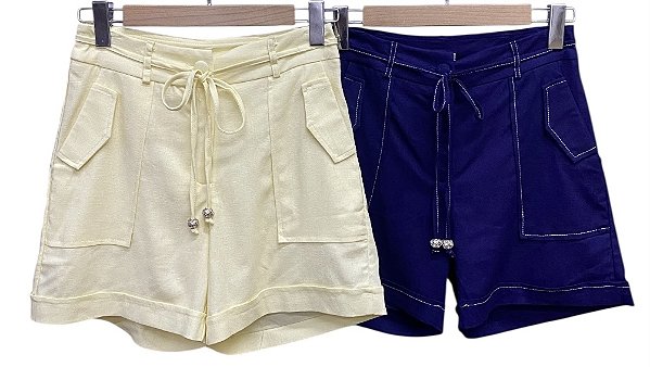 Shorts Bolsos Frontal Viscolinho