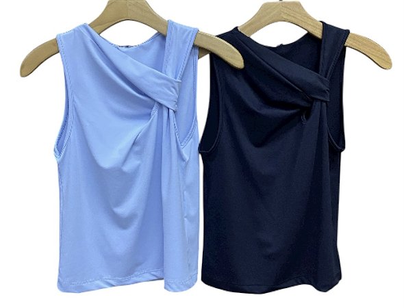 Blusa Regata Detalhe Frontal Viscomalha