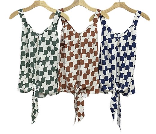 Blusa Alça Amarração Frontal Crepe