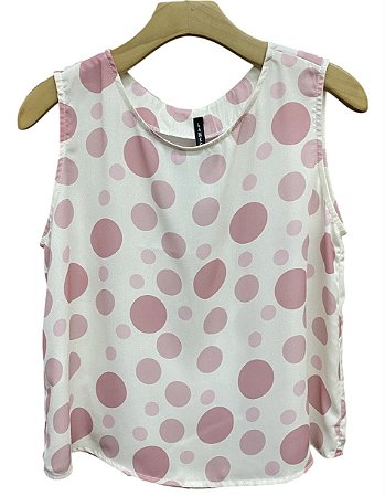 Blusa Regata Botões Costas Crepe