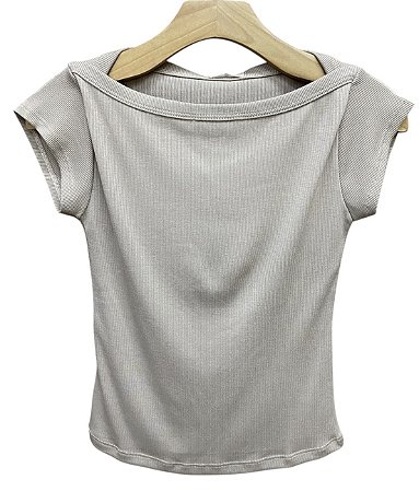 Blusa Manga Curta Malha Rib