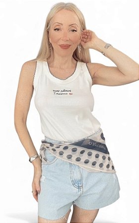 Blusa Regata Parlez Vous Amour Viscomalha