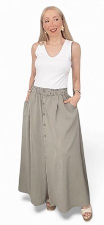 Saia Botões Frontal Viscolinho