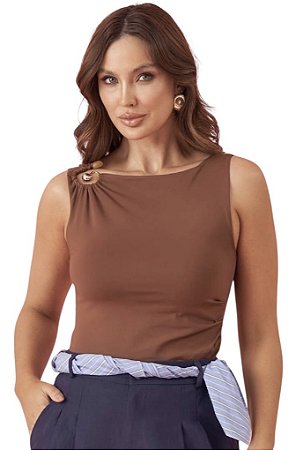 Blusa Regata Fivela Poliamida