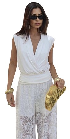 Blusa Regata Transpassada Viscomalha